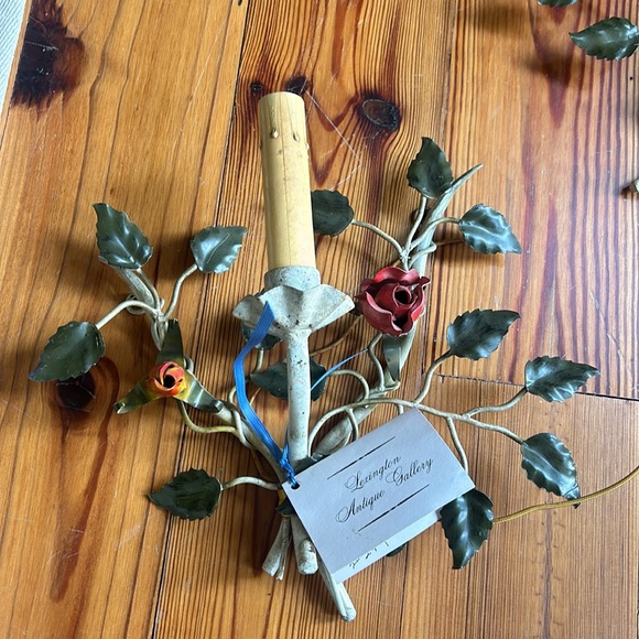 Pair of Enamel French Wall Sconces - Picture 6 of 6